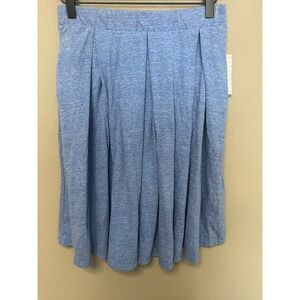 LuLaRoe Blue Heathered Pleated‎ Midi Skirt XS